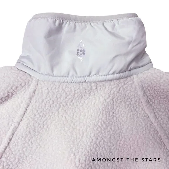 Free People Movement Hit The Slopes Salt Water Blue Grey Fleece Jacket - Picture 12 of 12